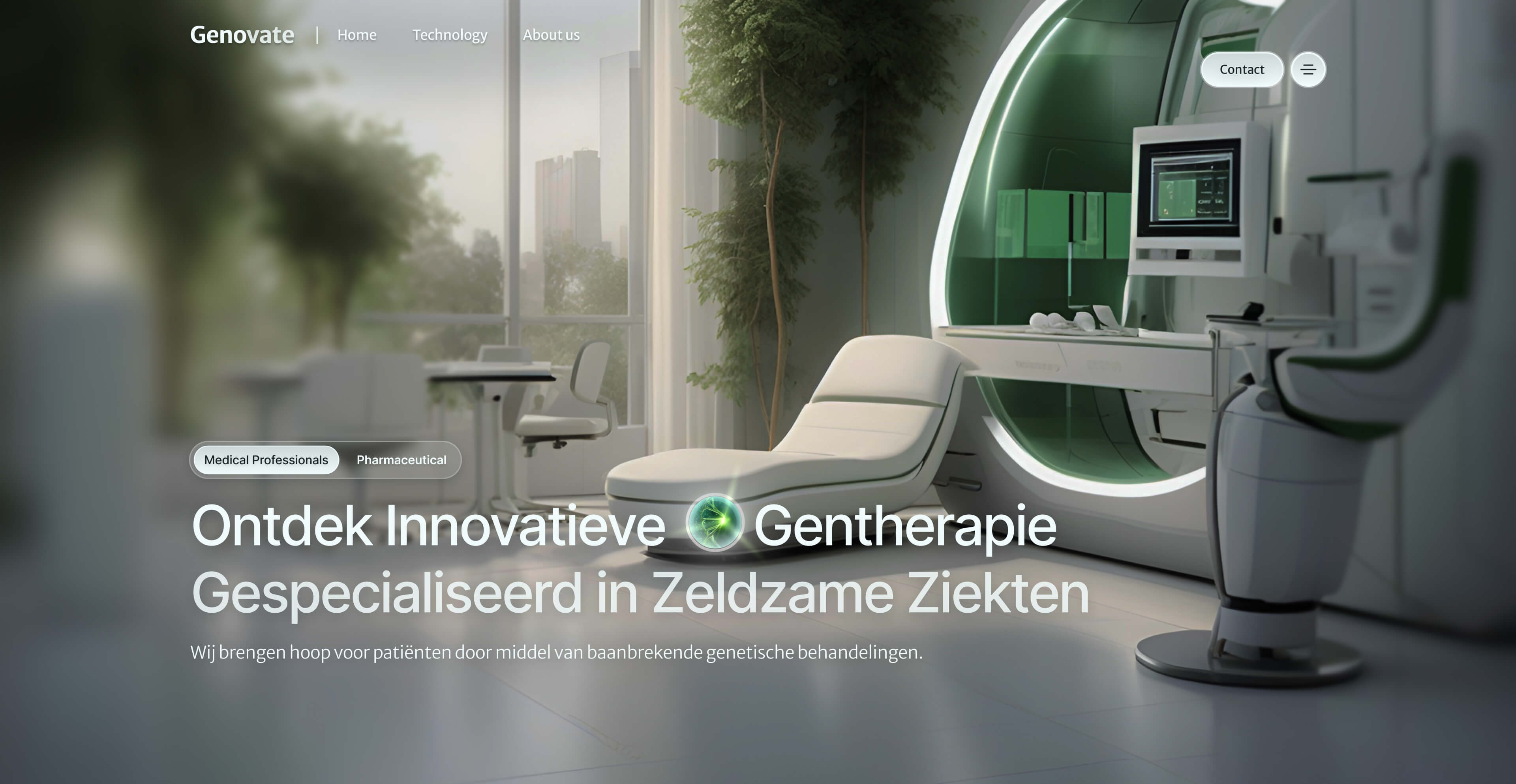 Genovate desktop hero section screenshot