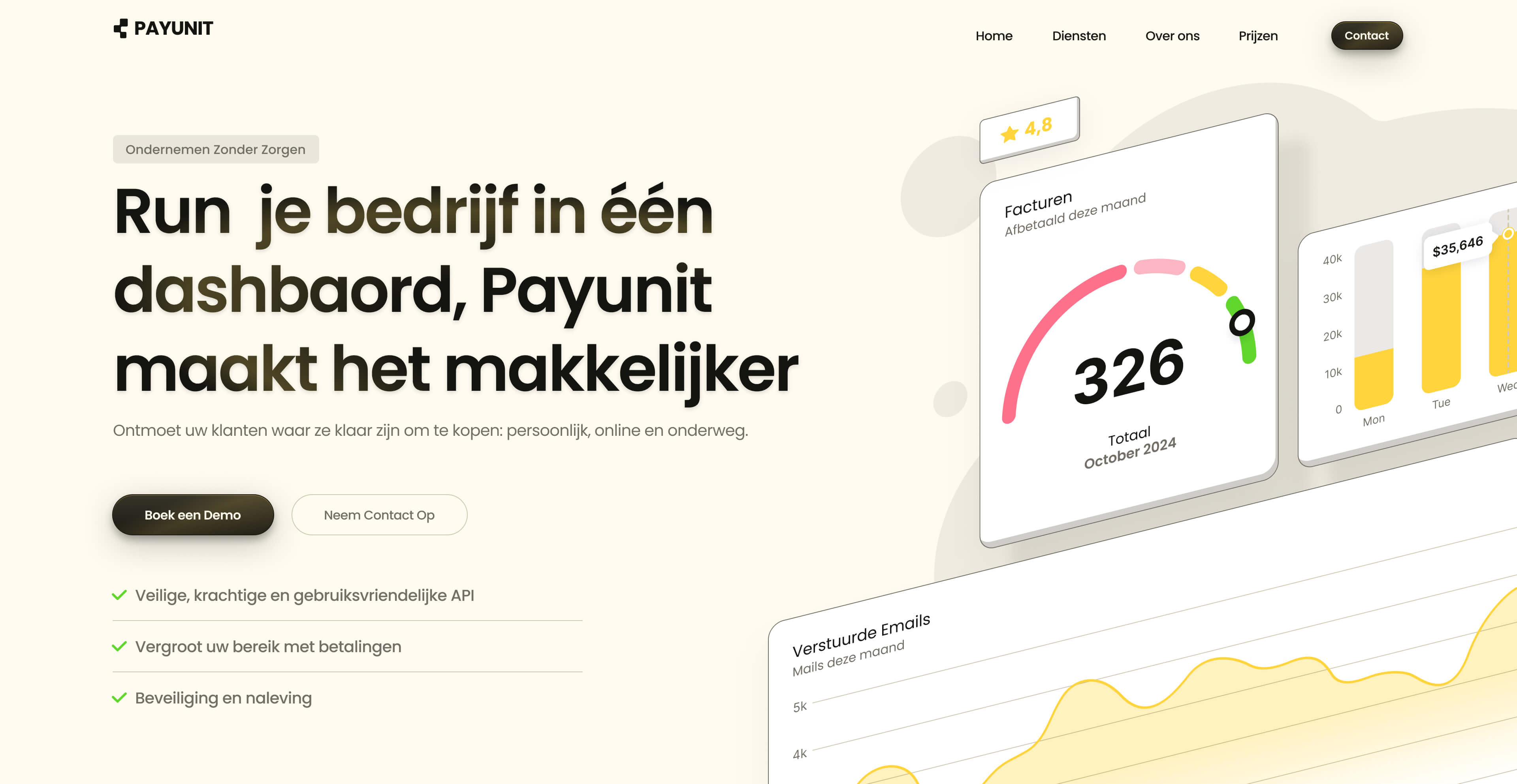 Payunit website screenshot 1